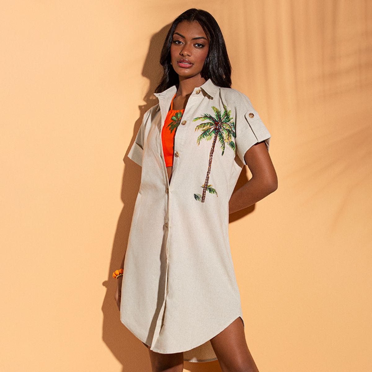 Linen Chemise With Detail