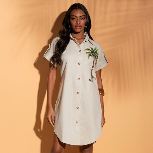 Linen Chemise With Detail