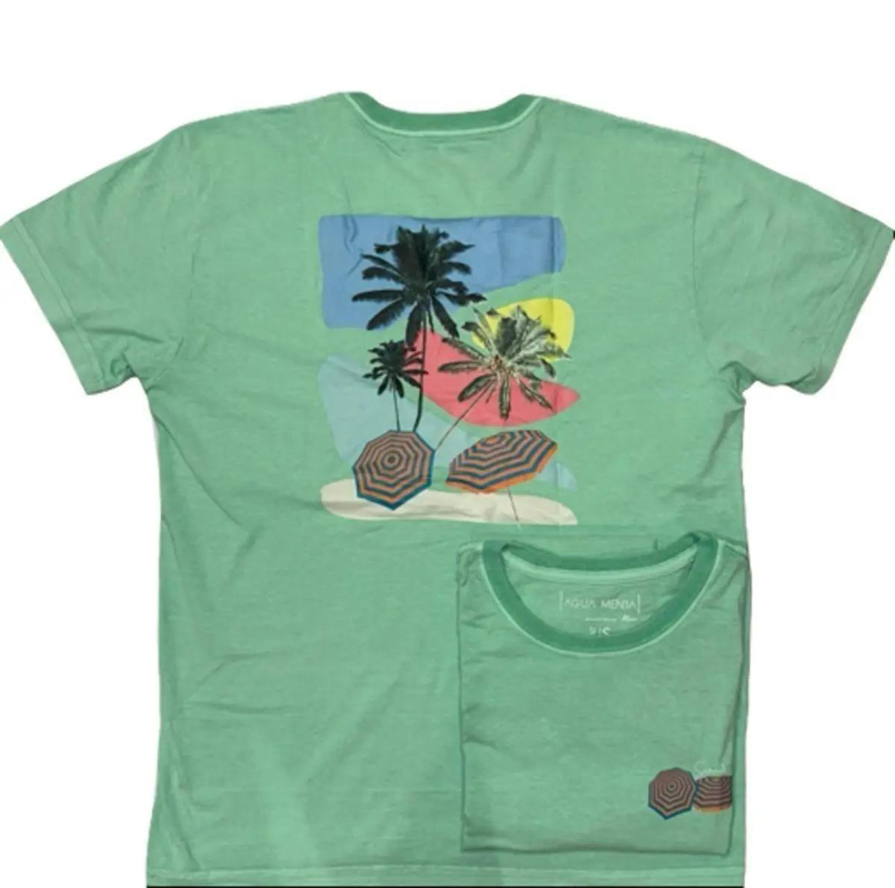 T-Shirt, Short Sleeve, Crew Neck, Summer Tropical Top for Men