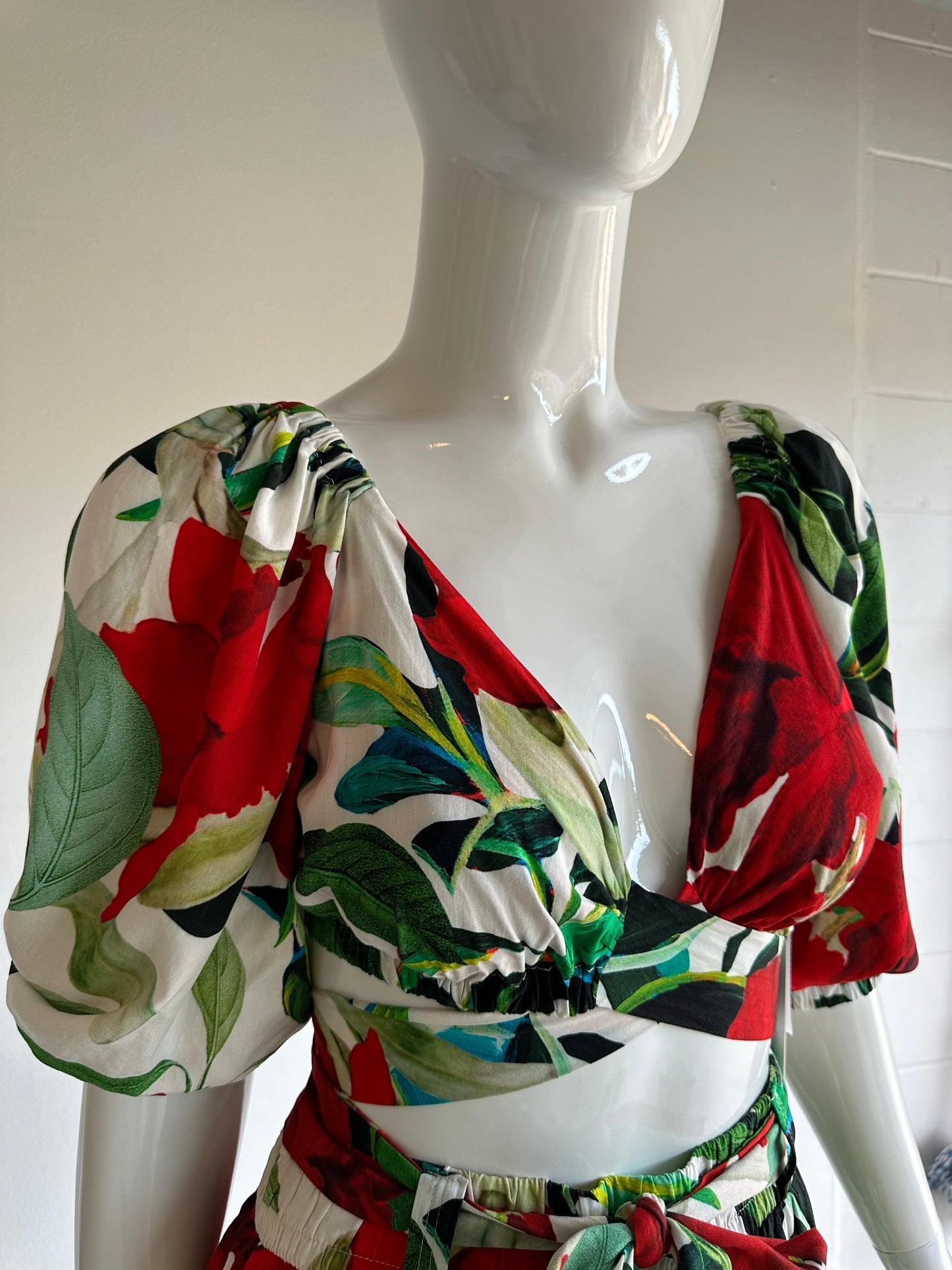 Top Manga Larga India Red